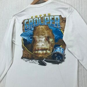 Rugged‎ Earth Outfitters Super Grouper Fishing Graphic Long Sleeve T Shirt